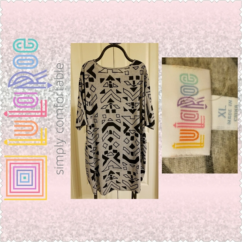 Lularoe black and gray long blouse/dress NNT